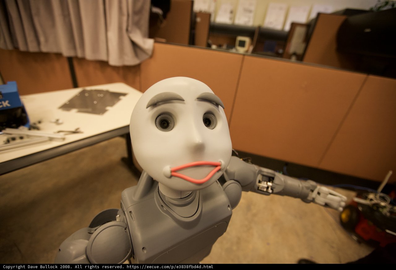 Plywood Robot with Mouth Open