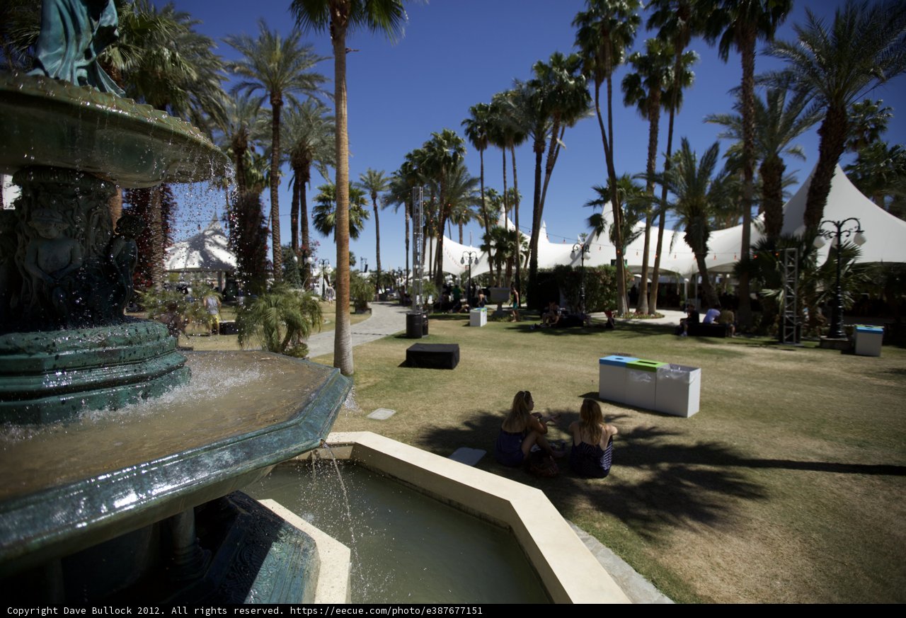 Relaxing by the Fountain