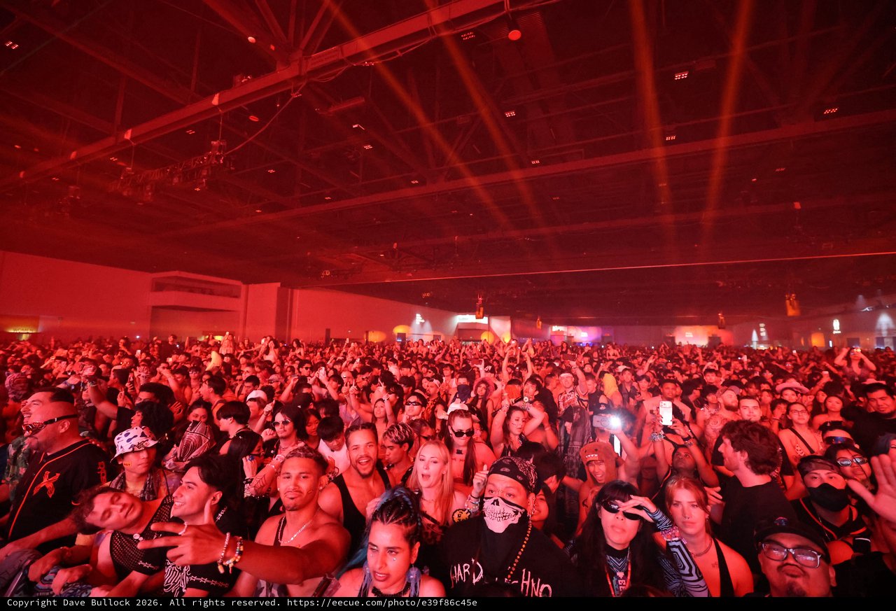Massive Red-Lit Crowd at Wobbleland 2026 Festival
