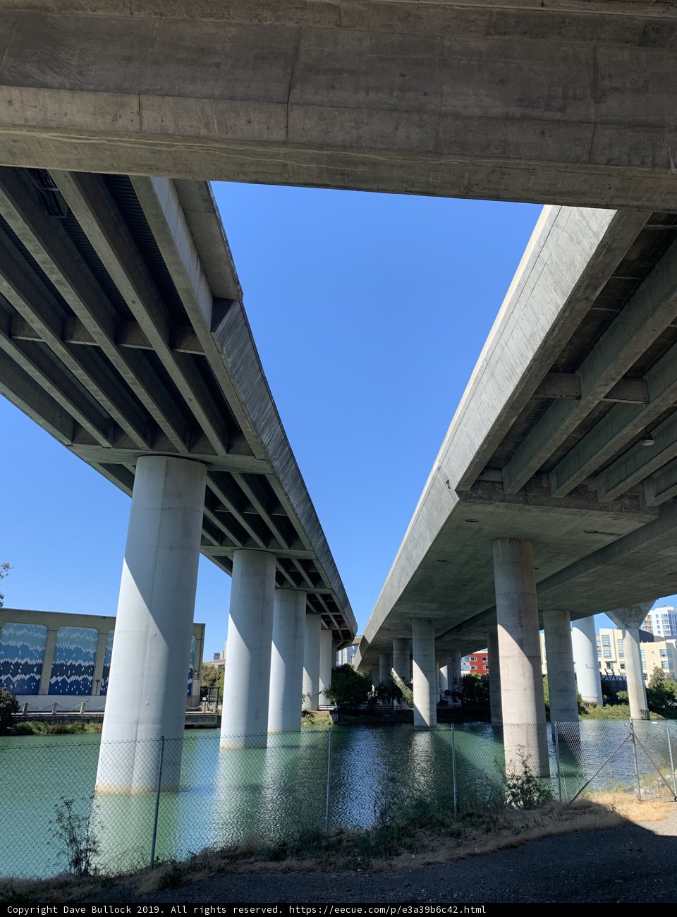 Urban Overpass with Blue Skies