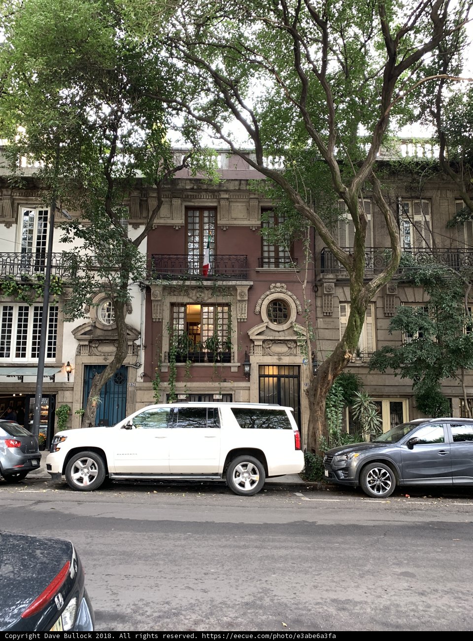 Parked Sports Car in City Neighborhood