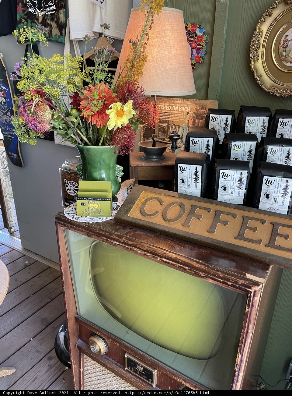 Vintage TV and Flower Arrangement
