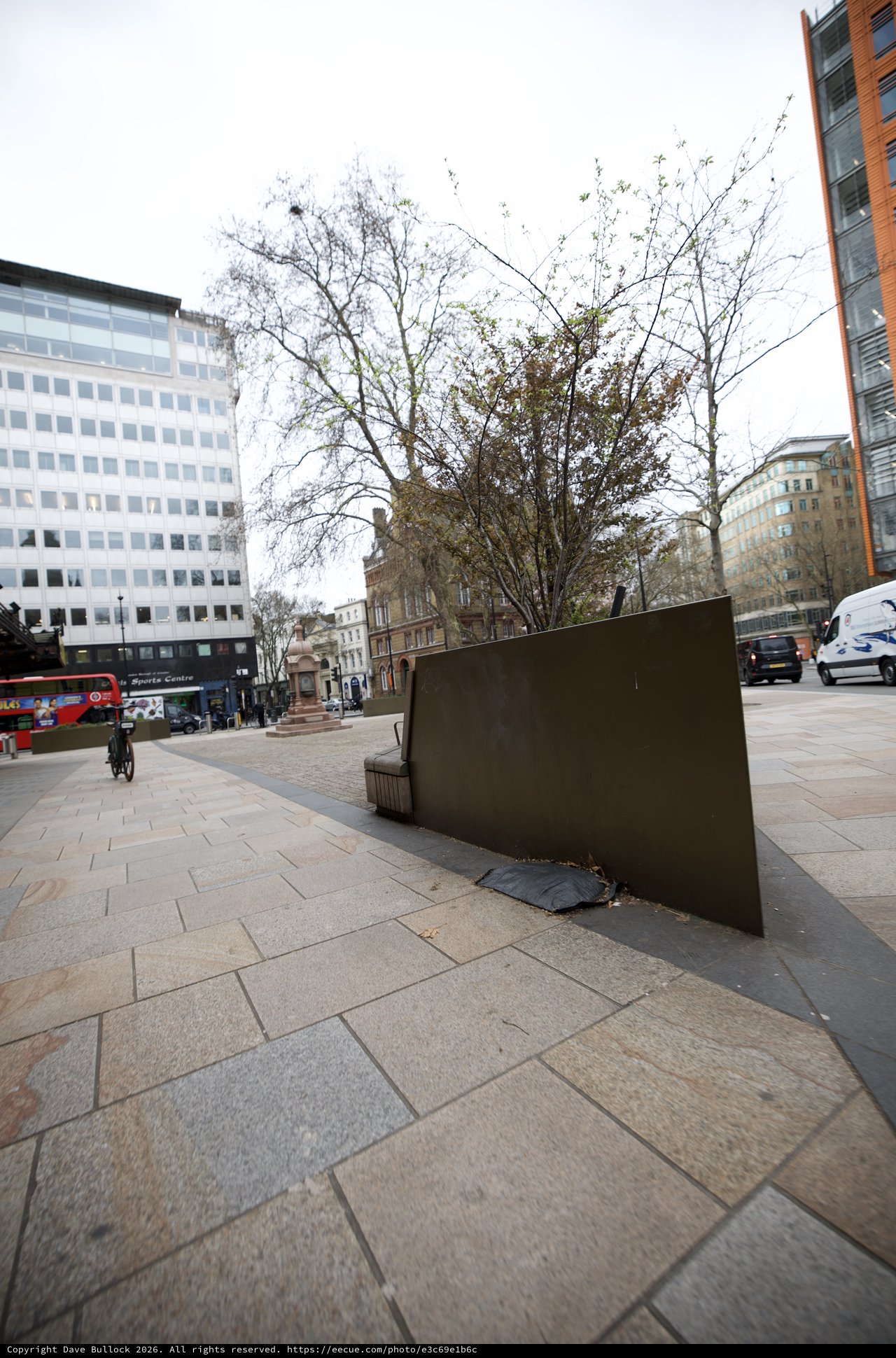 Urban Plaza with Modern Concrete Installation in London