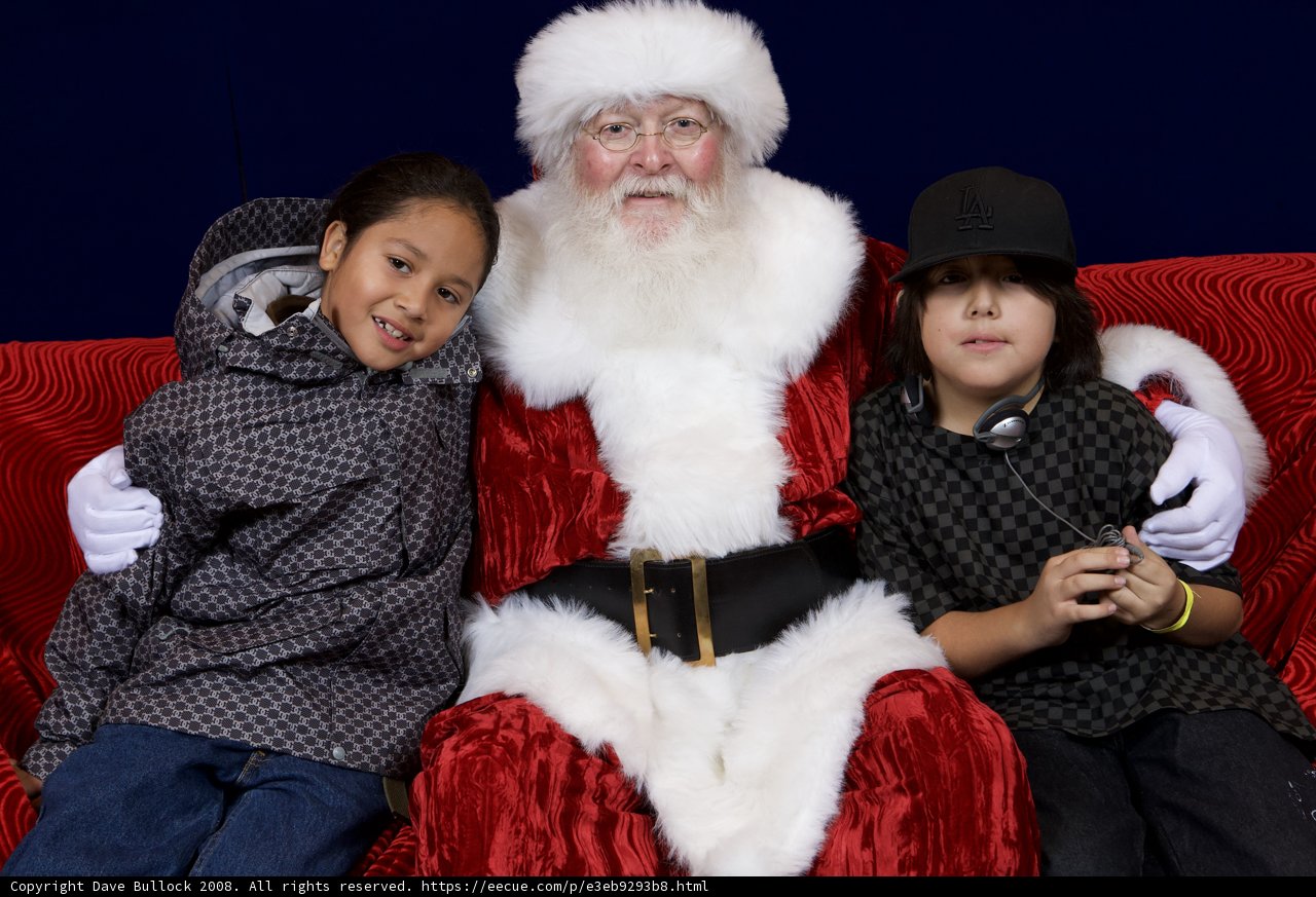 Santa Claus Spreading Holiday Cheer with Children