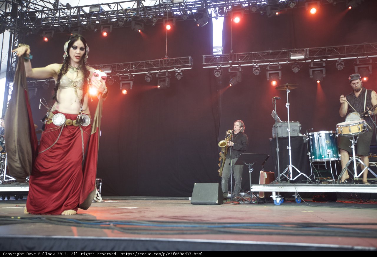 Woman in Red Dress Rocks the Stage at Coachella 2012