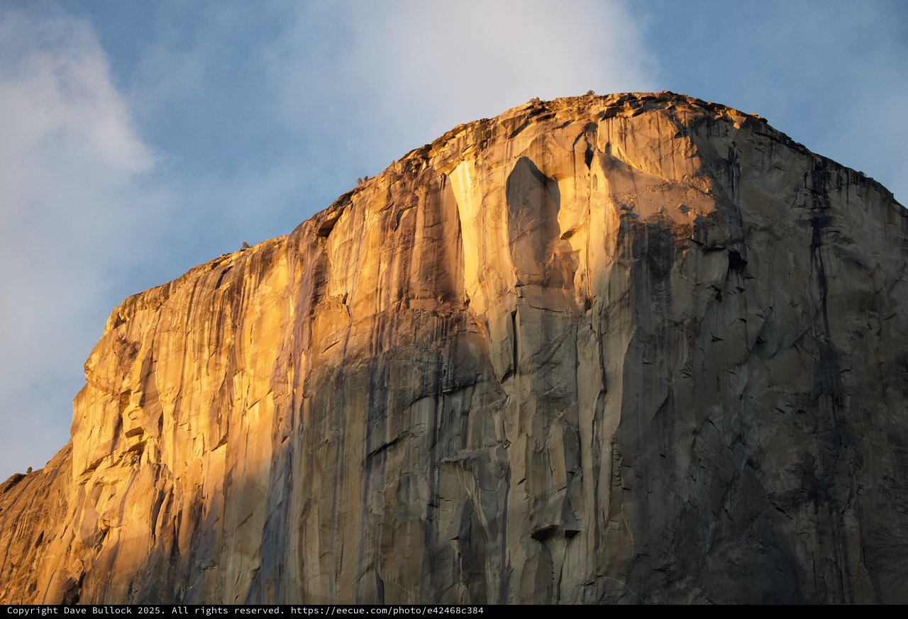 Golden Sunset Light on El Capitan's Granite Face