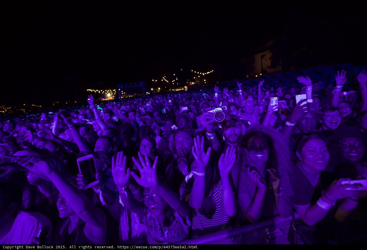 Front Row Crowd Hands Up Purple Mirrorless Camera