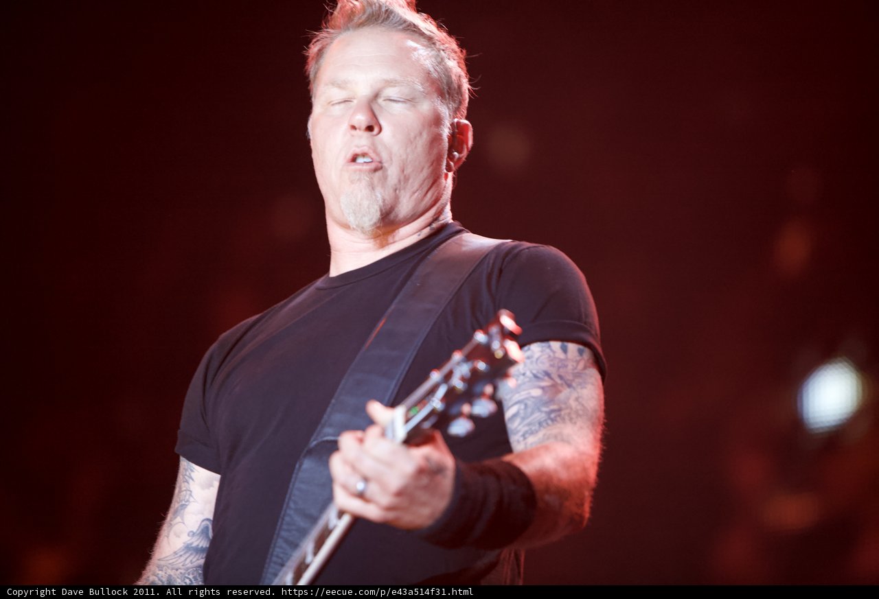 James Hetfield of Metallica Shreds His Guitar on Stage