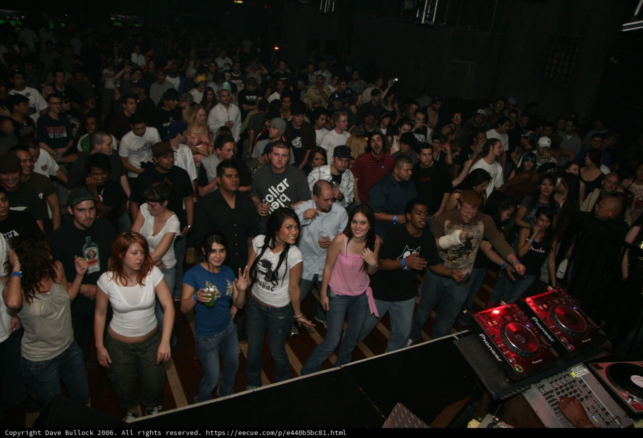 Party People in a Night Club Jamming to DJ's Tunes