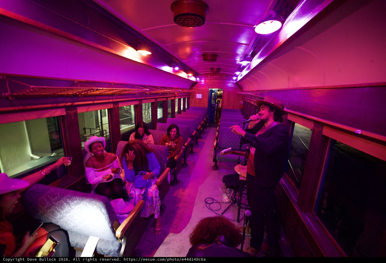 Intimate Live Performance Inside Converted Train Car Venue