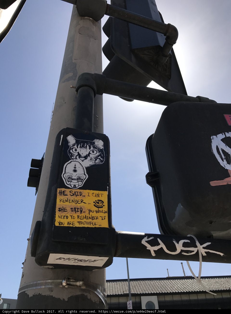 Stickered Traffic Light
