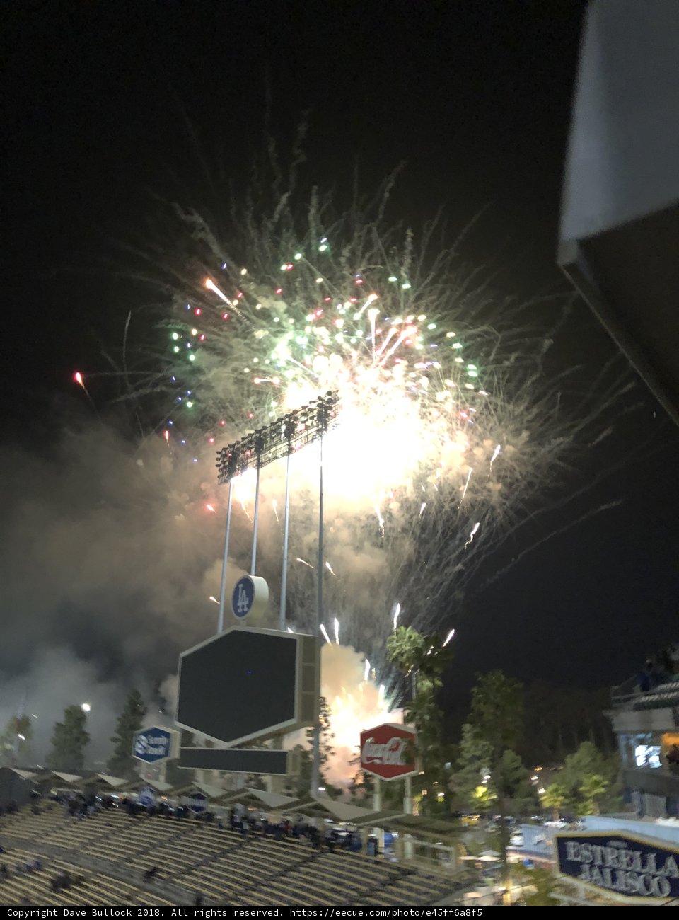 Fireworks Light Up the Baseball Stadium Sky