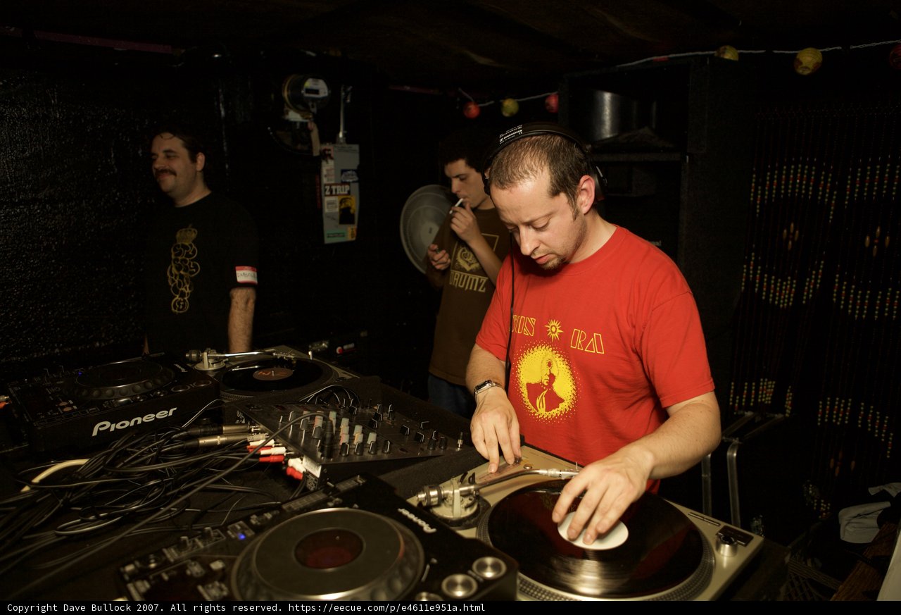 Red Shirt DJ Entertaining the Crowd