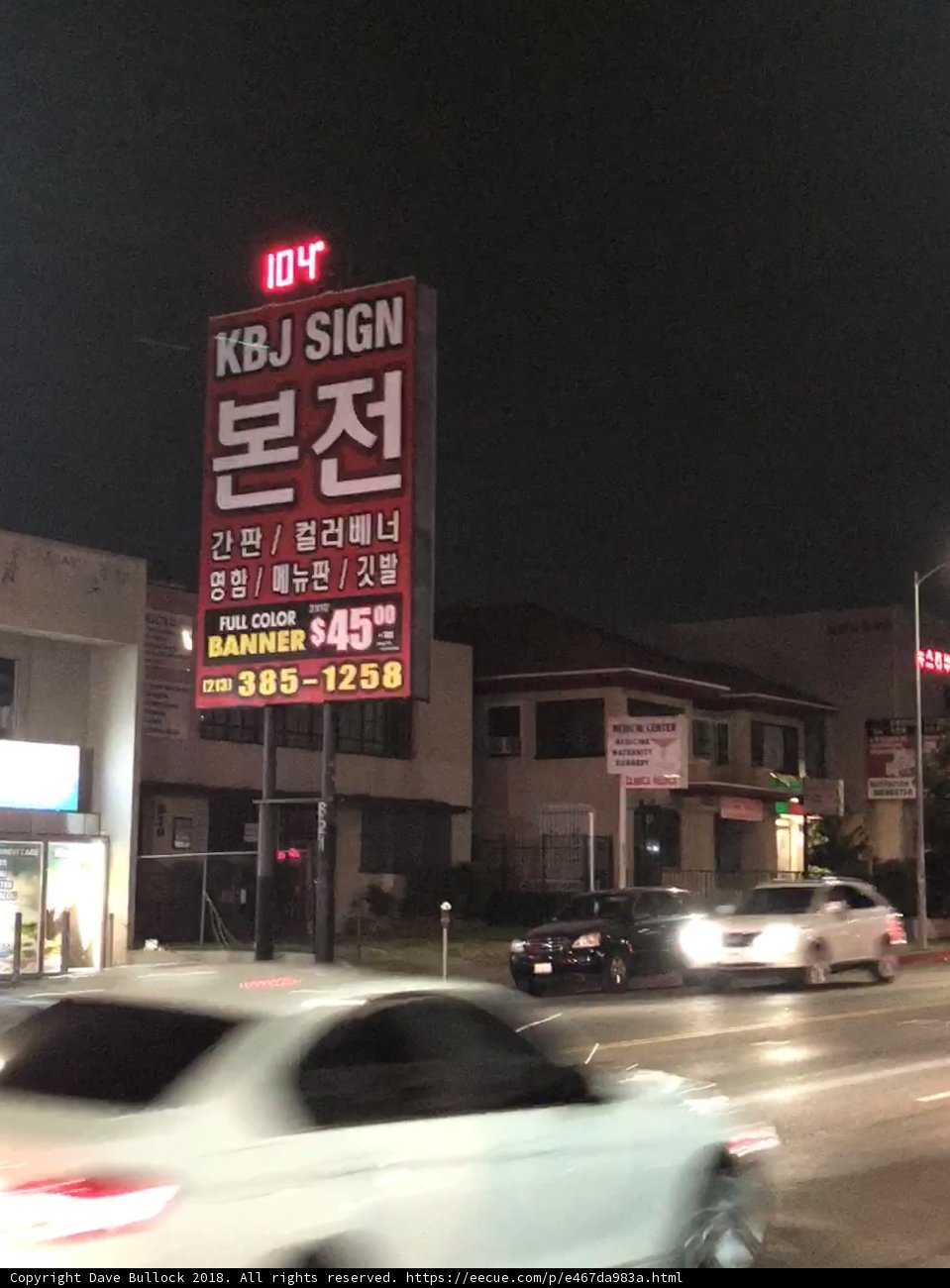 KBB Sign lights up the LA Night Sky