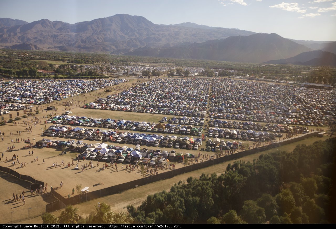 Aerial View of Coachella 2012 Camping Grounds