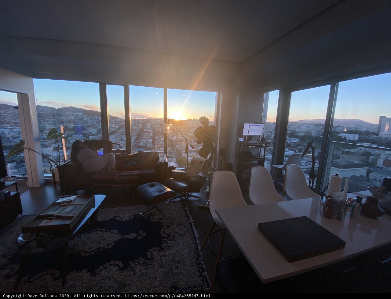 Sunset View from a Luxurious Penthouse Living Room