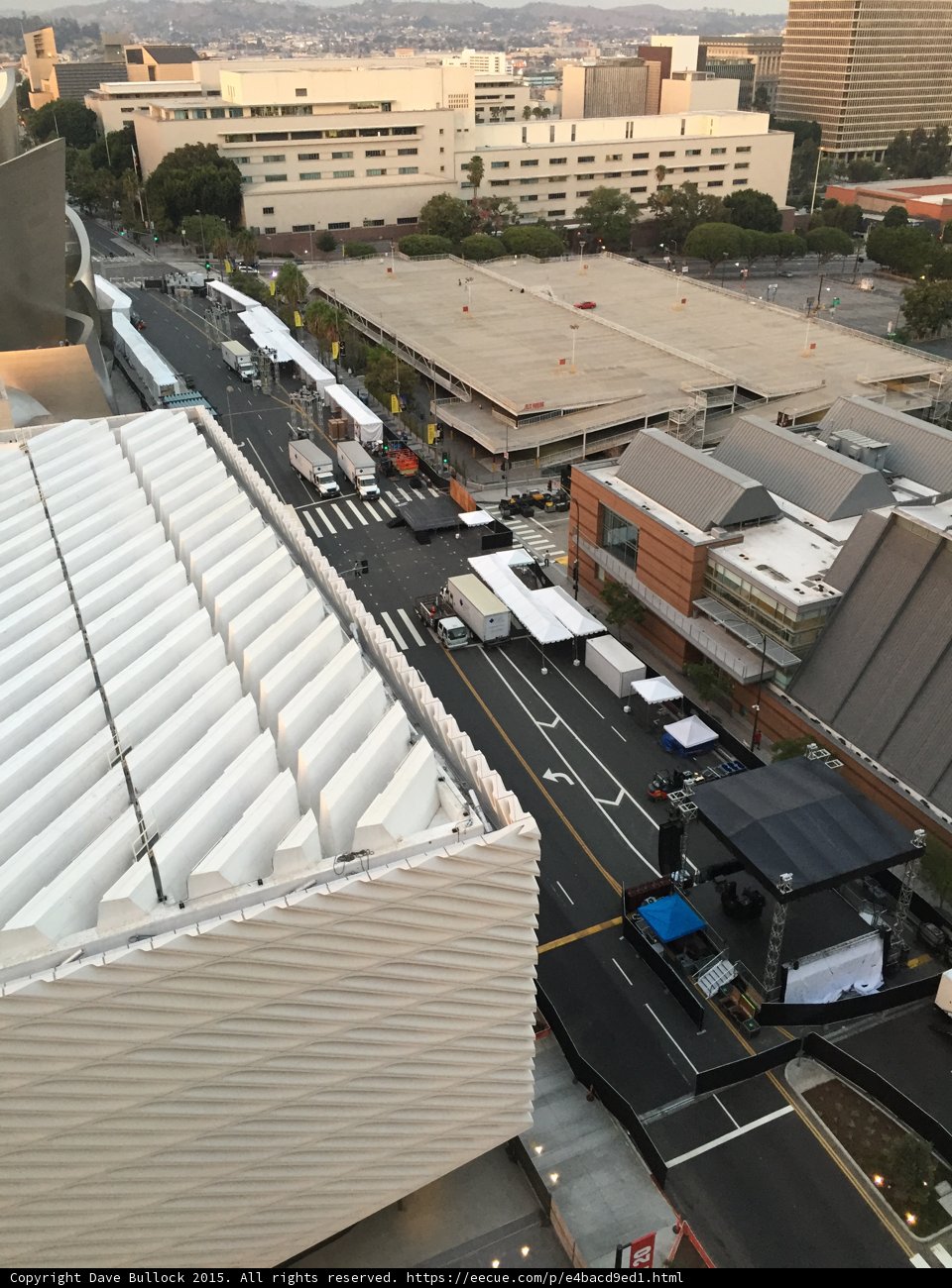 Cityscape from Above with White Roof