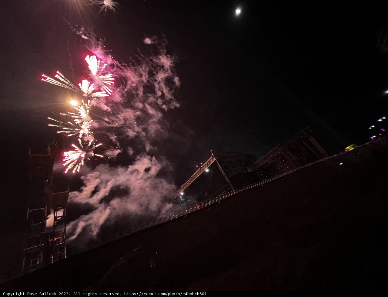 Burst of Fireworks in the Night Sky