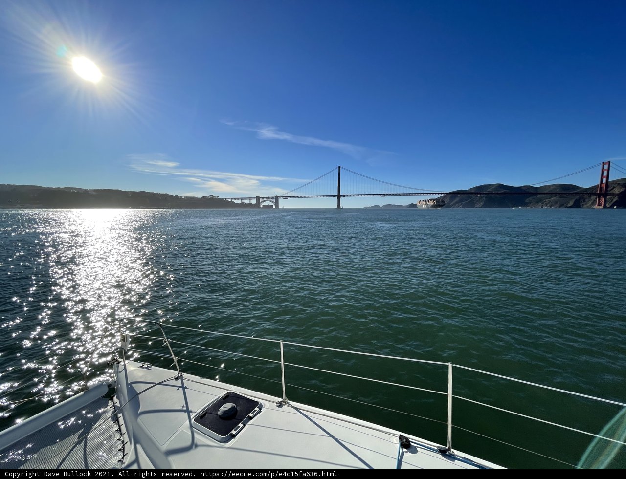 Golden Gate Bridge from the Bow of a Boat