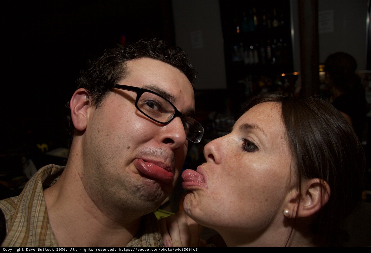 Two Friends Making Silly Faces at Art Walk