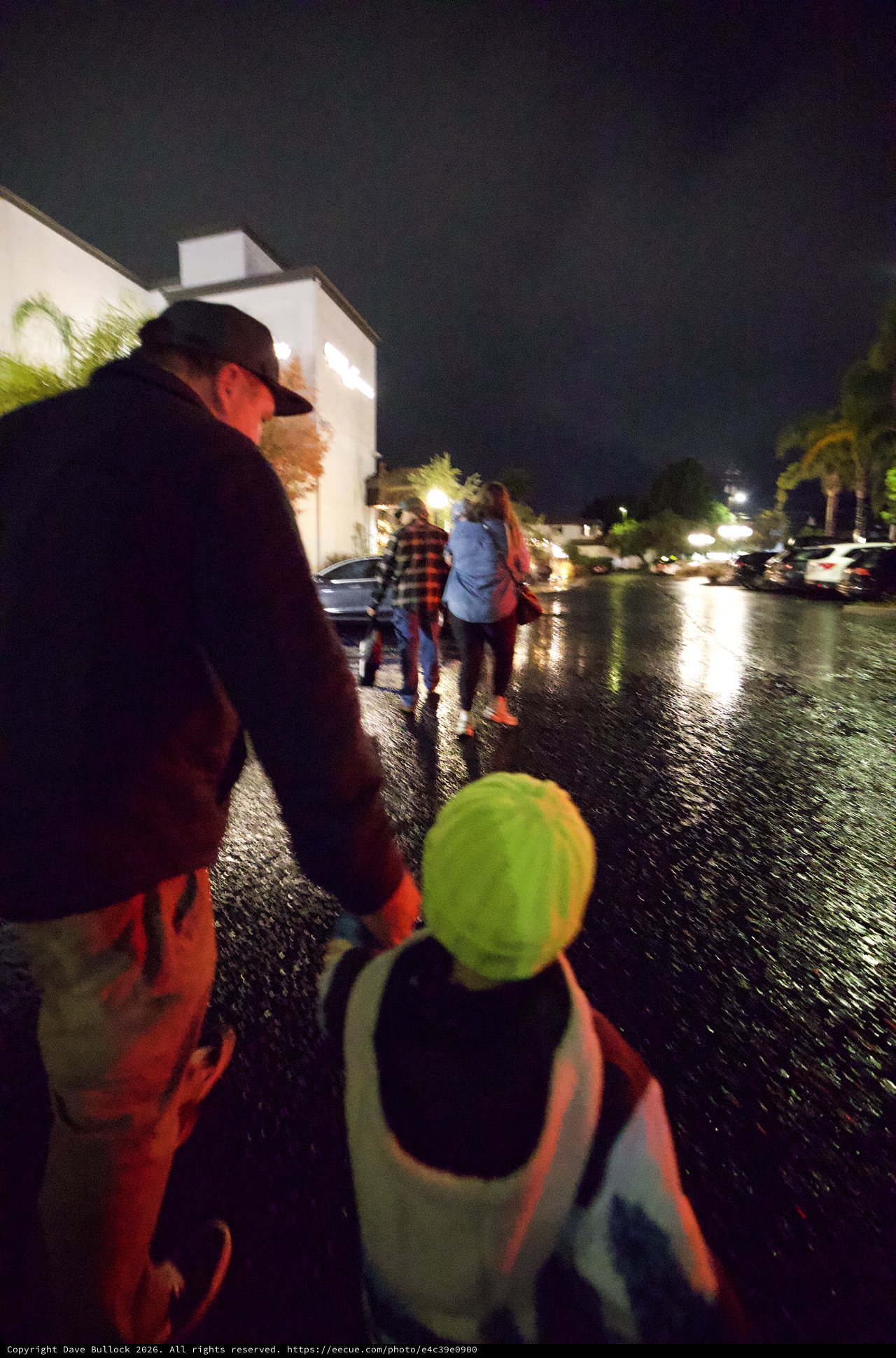 Nighttime Emergency Response in Rainy Parking Lot