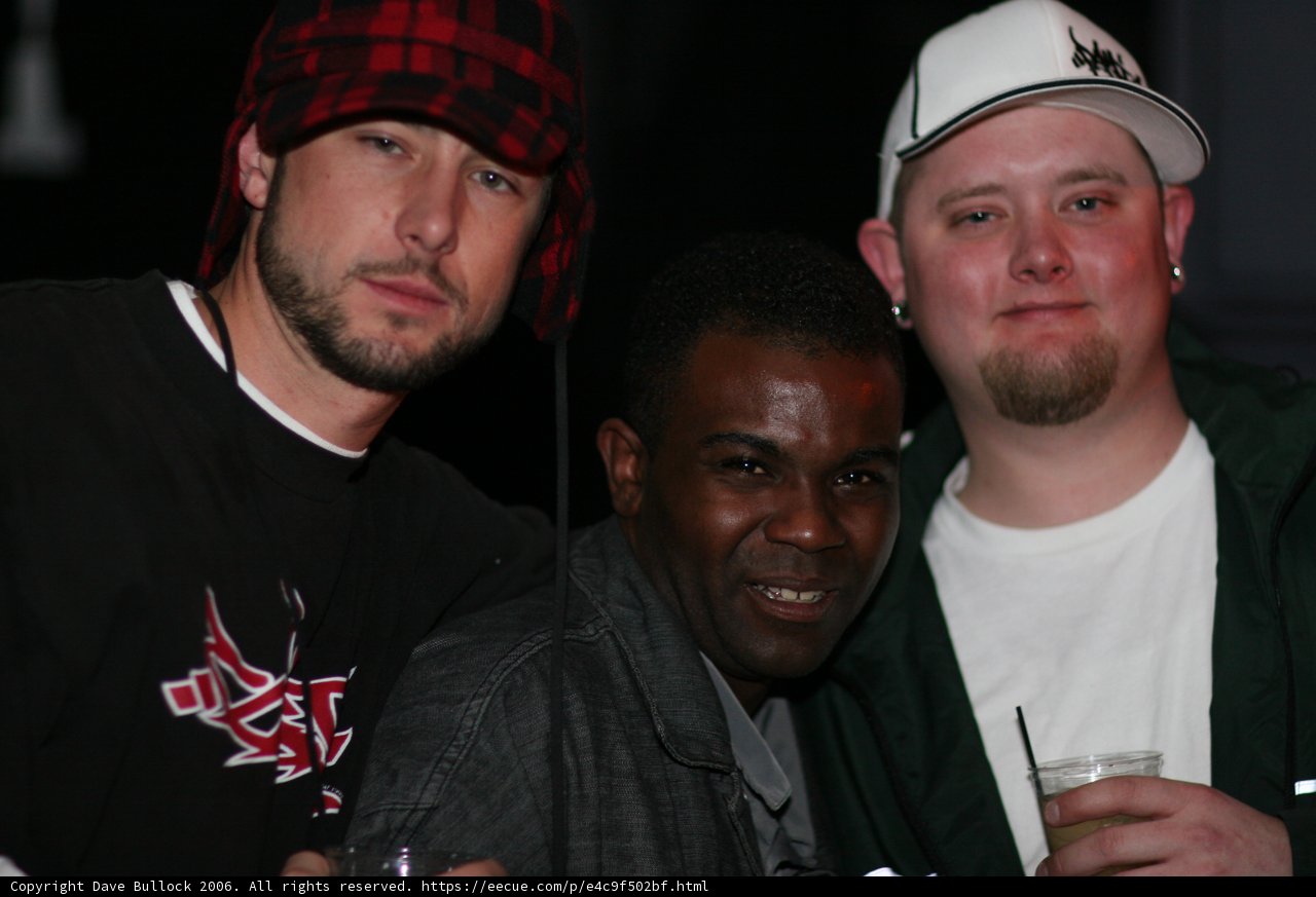 Three men enjoying a night out