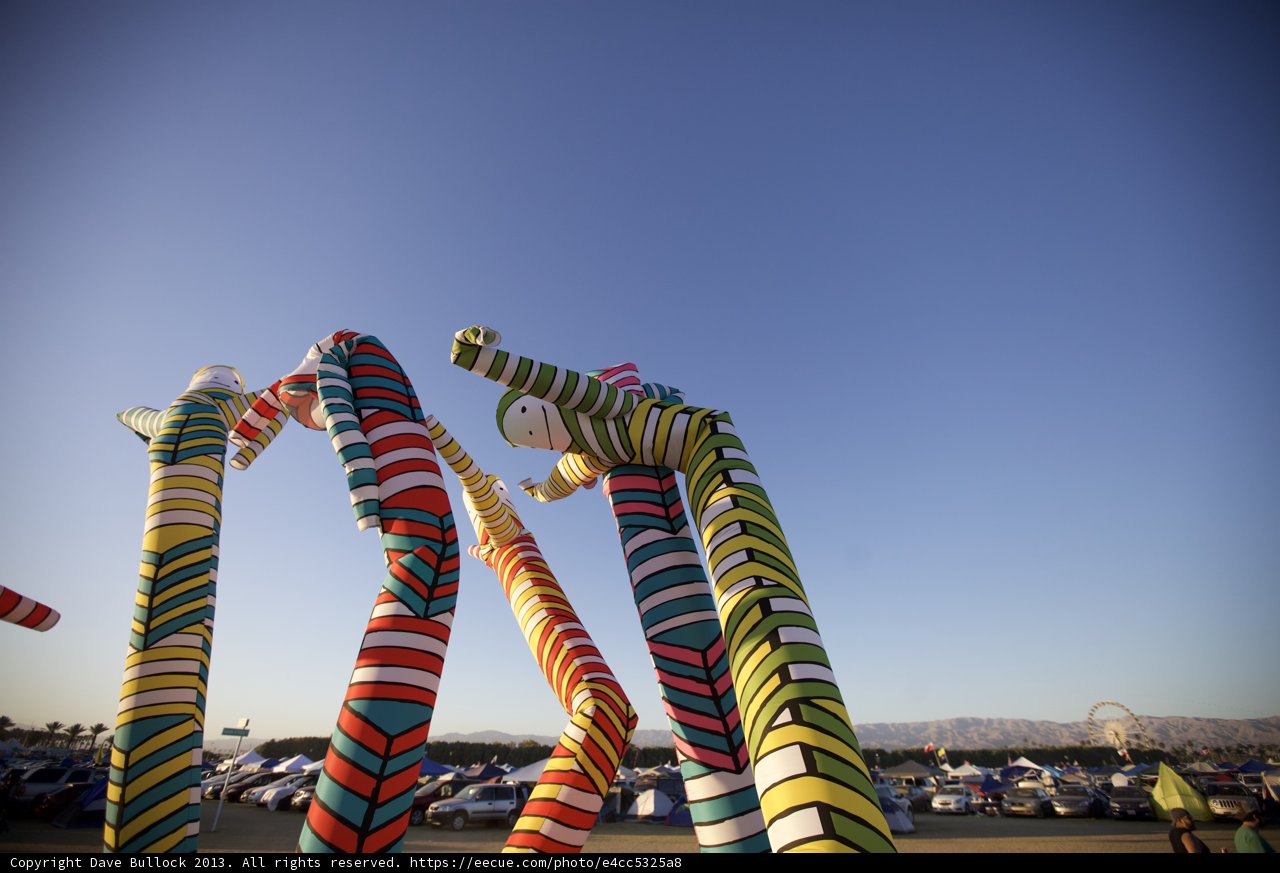 Colorful Giraffes in a Field