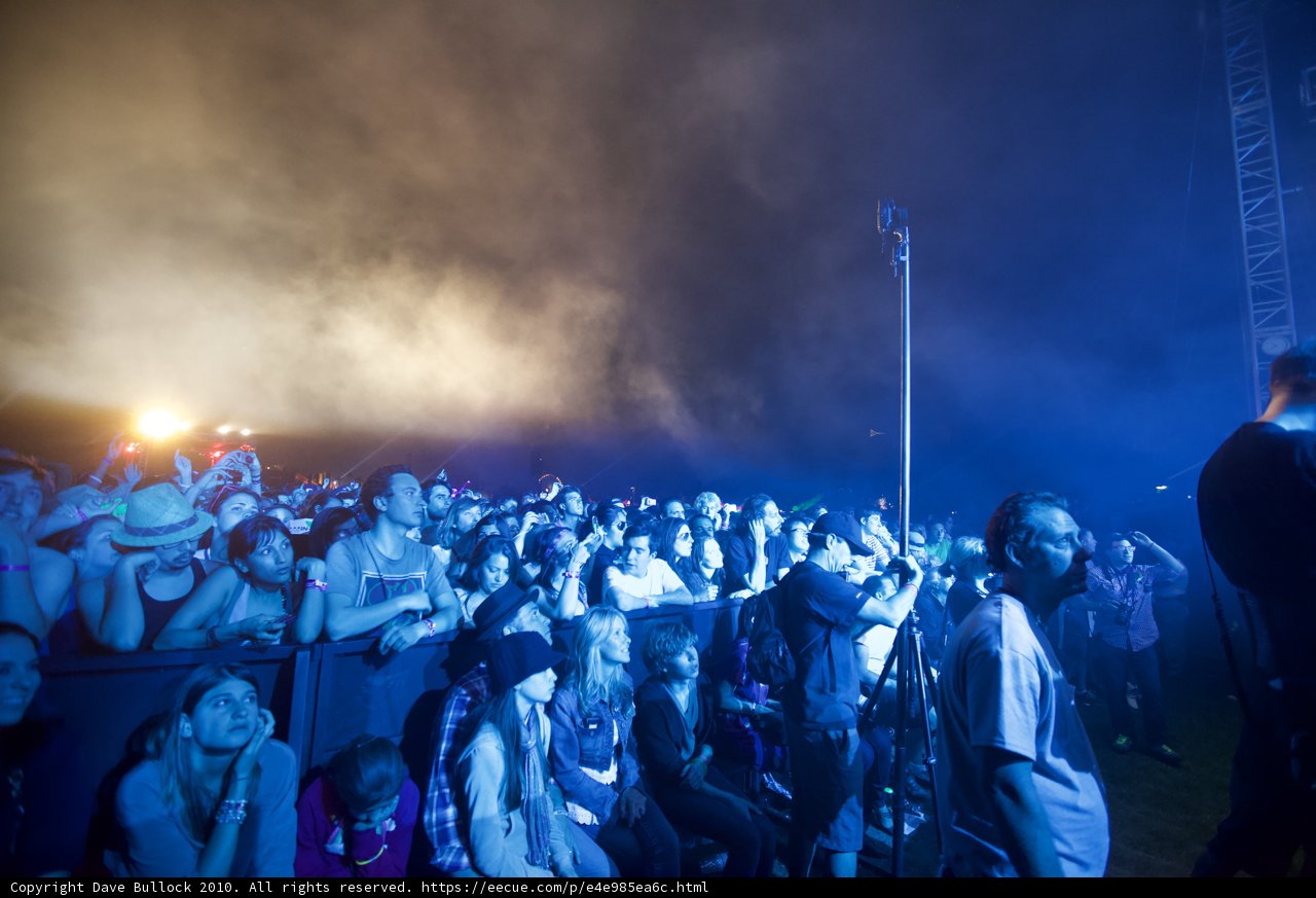 Smoke-Filled Concert Crowd