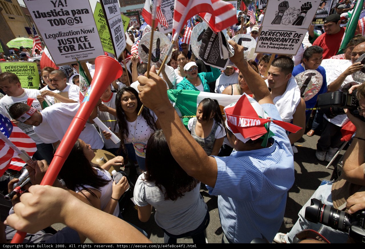 Mayday Rally Protester with Red Baton