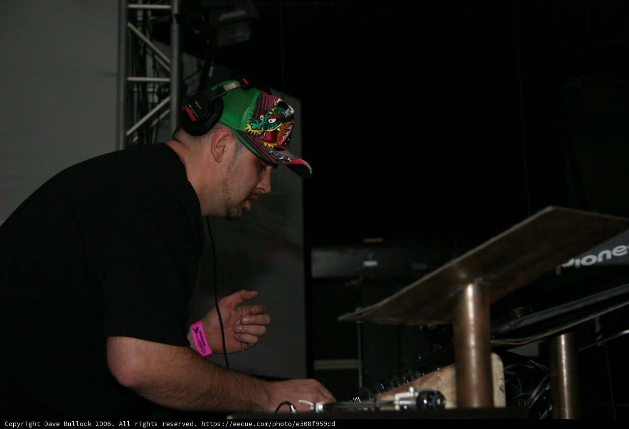 DJ beats in a baseball cap