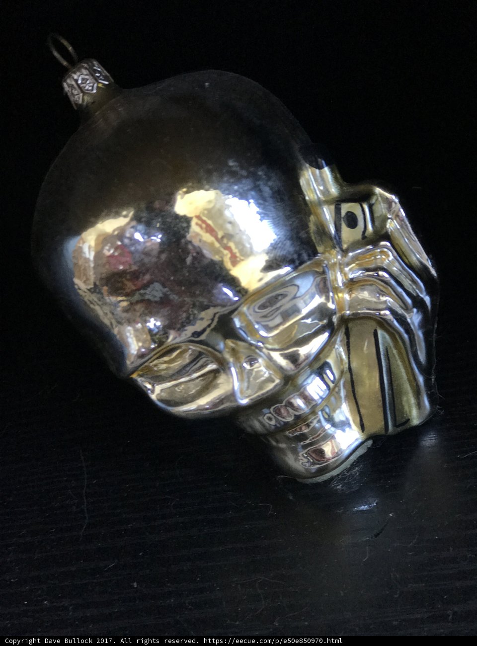 Silver Skull Ornament with a Tech Twist