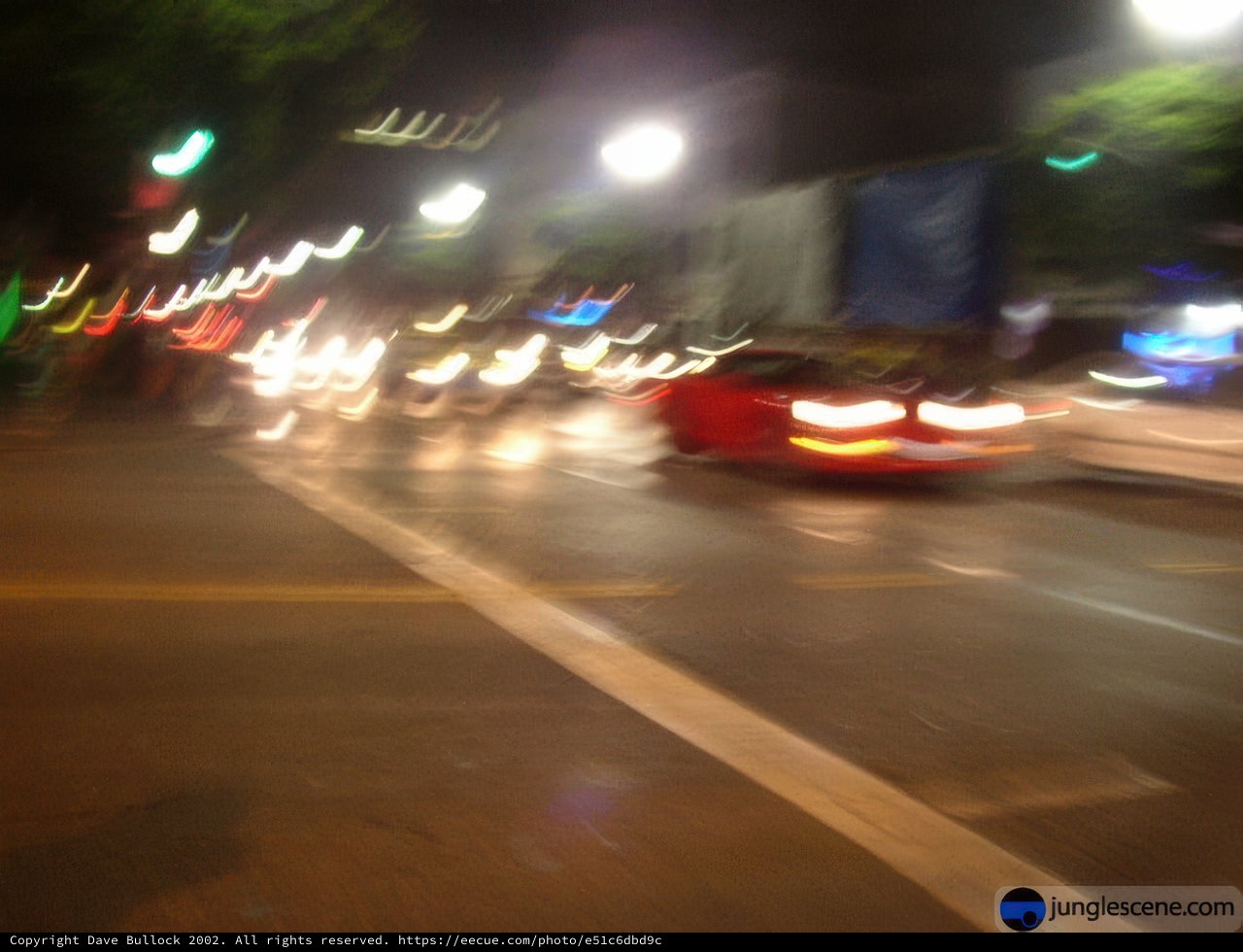 Night lights on a city road