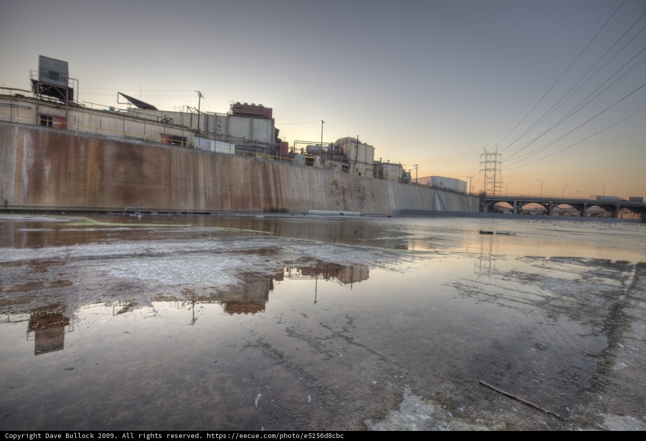 Power Lines and Water of LA River