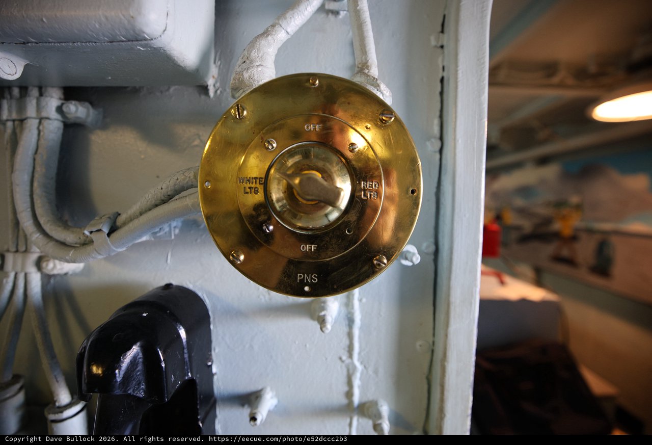 Brass Navigation Light Control on USS Hornet