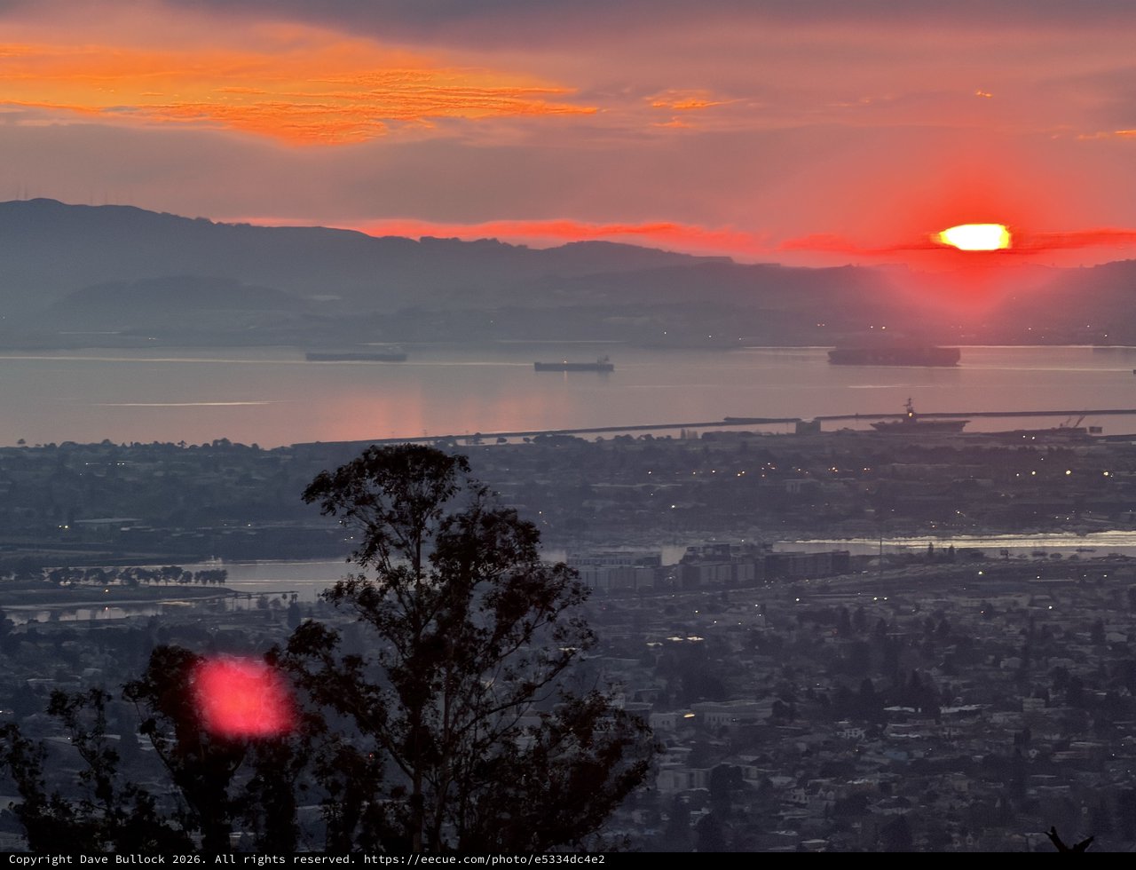 Sunset Over San Francisco Bay from Oakland Hills