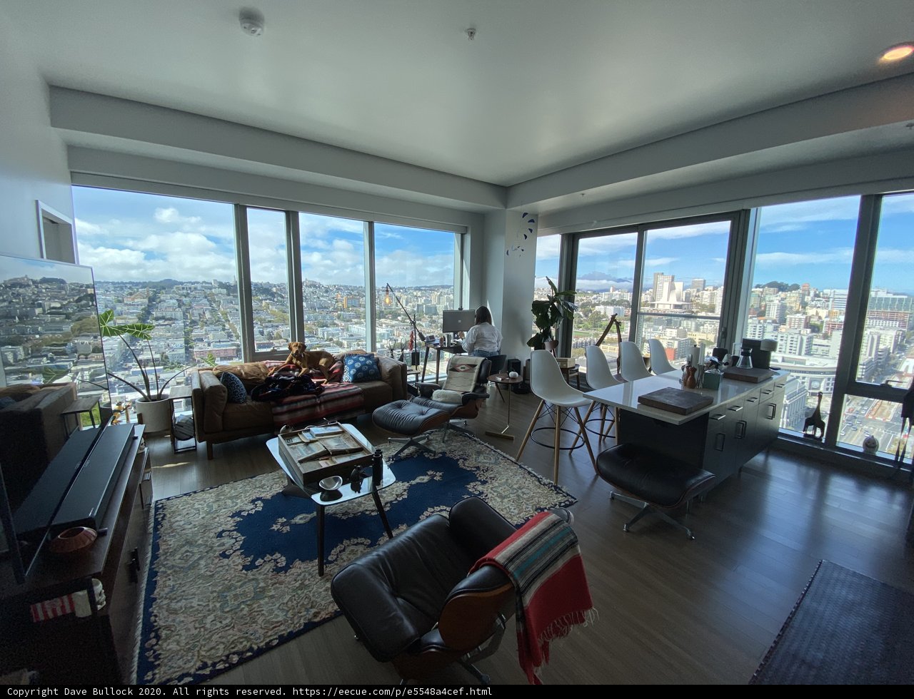 Penthouse Living Room with City View
