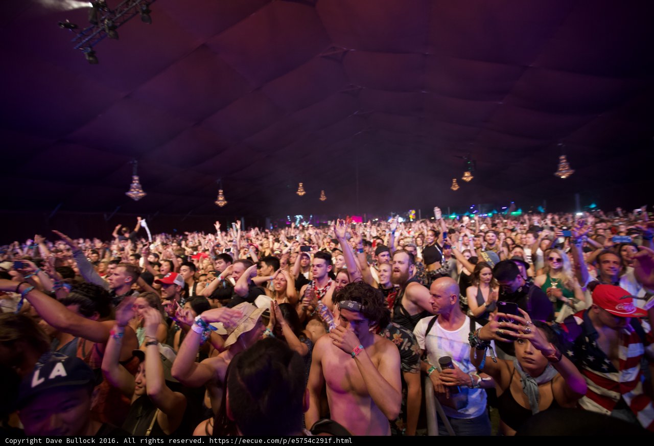 Urban Concert Crowd at Coachella Music Festival