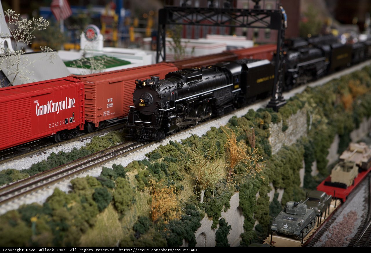 Toy train on a Railway Diorama