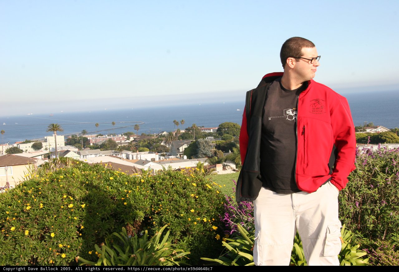 Red Jacket by the Ocean