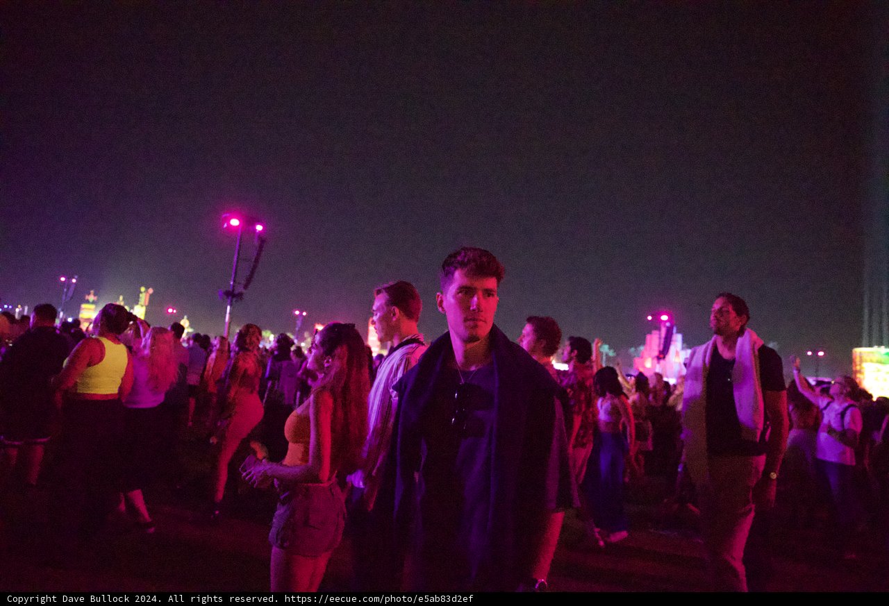 A Moment Paused: Coachella 2024 Under Neon Lights