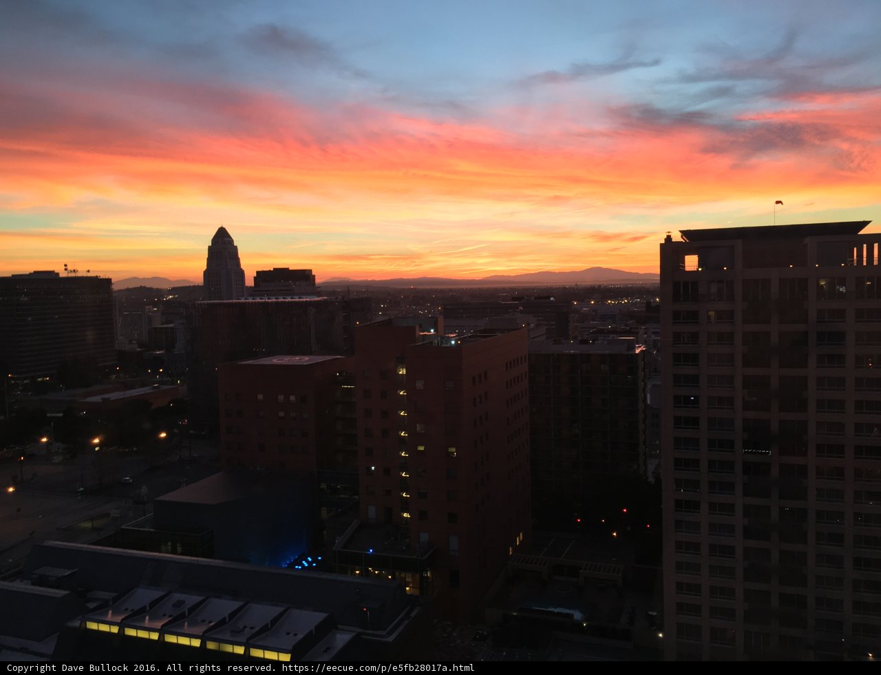 Captivating Sunset over Los Angeles Skyline