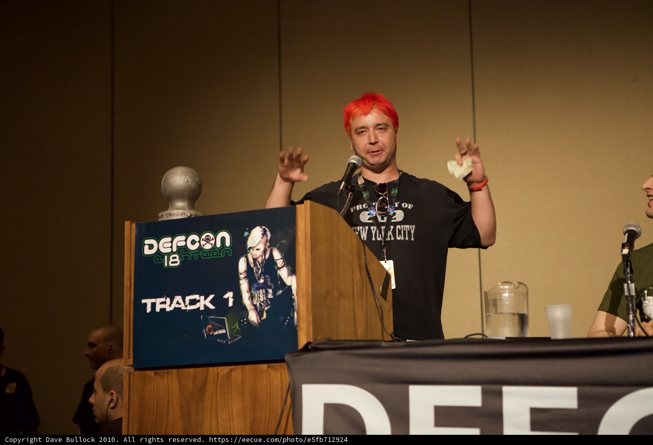 Red-Haired Man Delivers Speech at Defcon 18