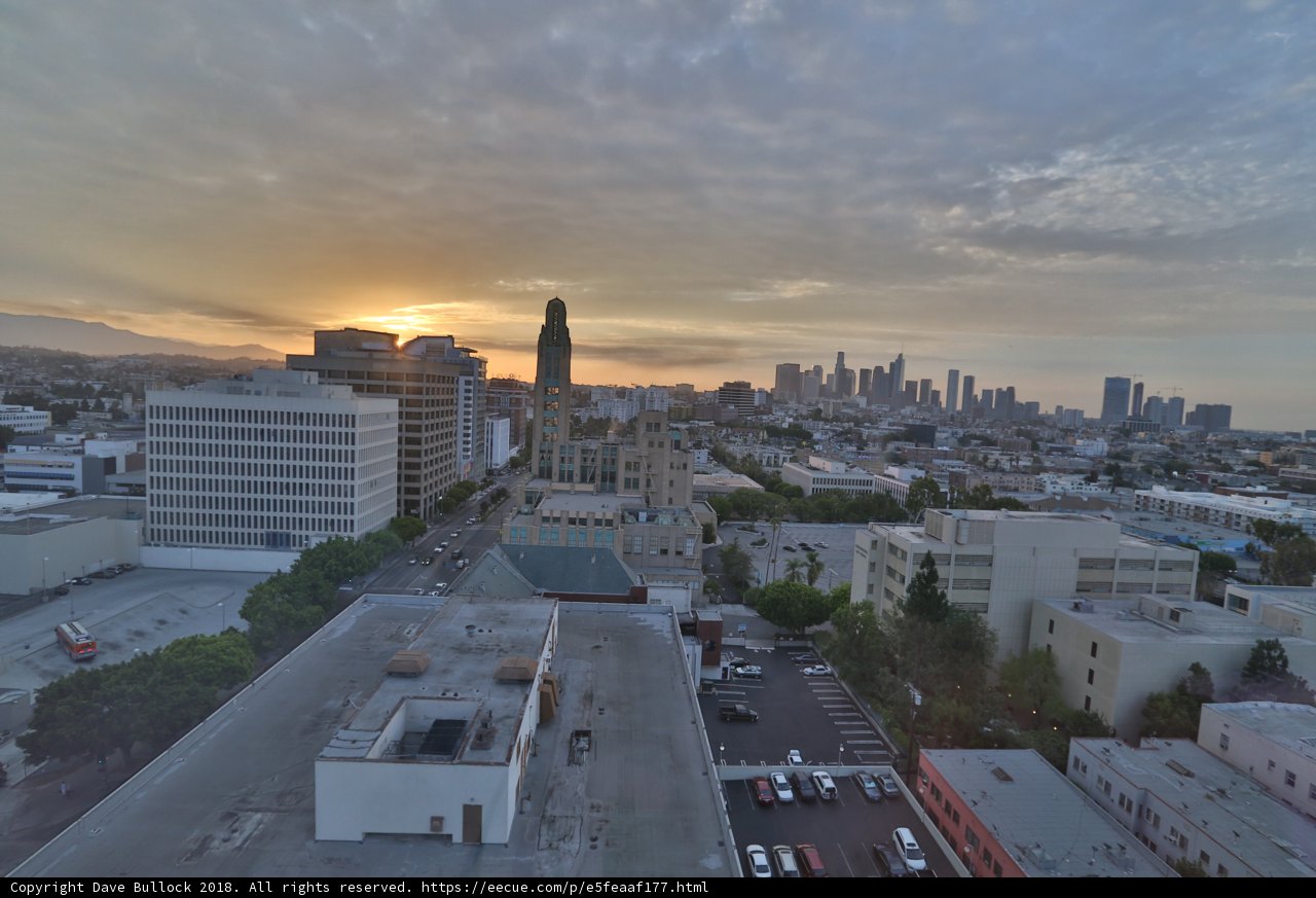Sunset over the sprawling metropolis