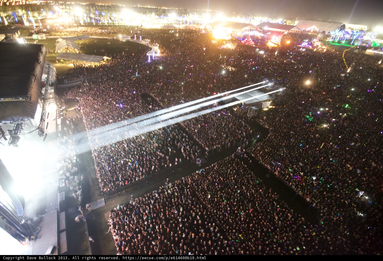 Spotlight on the City: A Concert Crowd in Metropolis