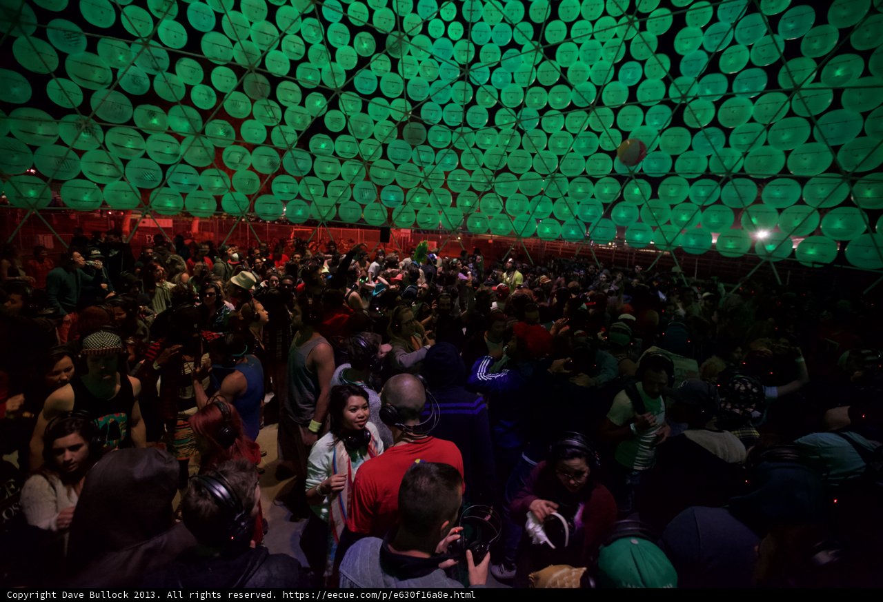 Green Nightlife Crowd at Coachella