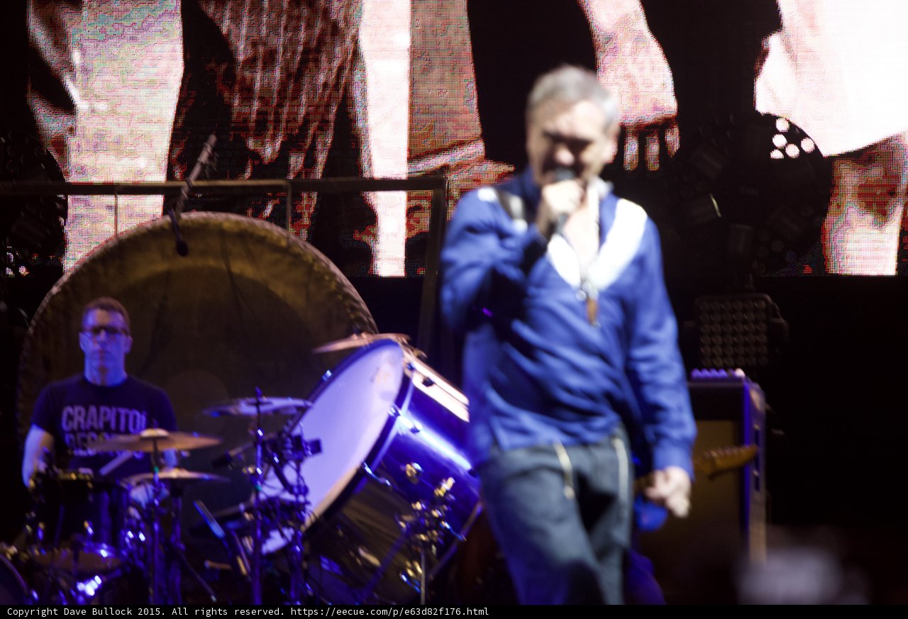 Morrissey Blur Foreground Drummer Glasses Capitol Tee Focus Floor Tom Gong Smiths Imagery Screen