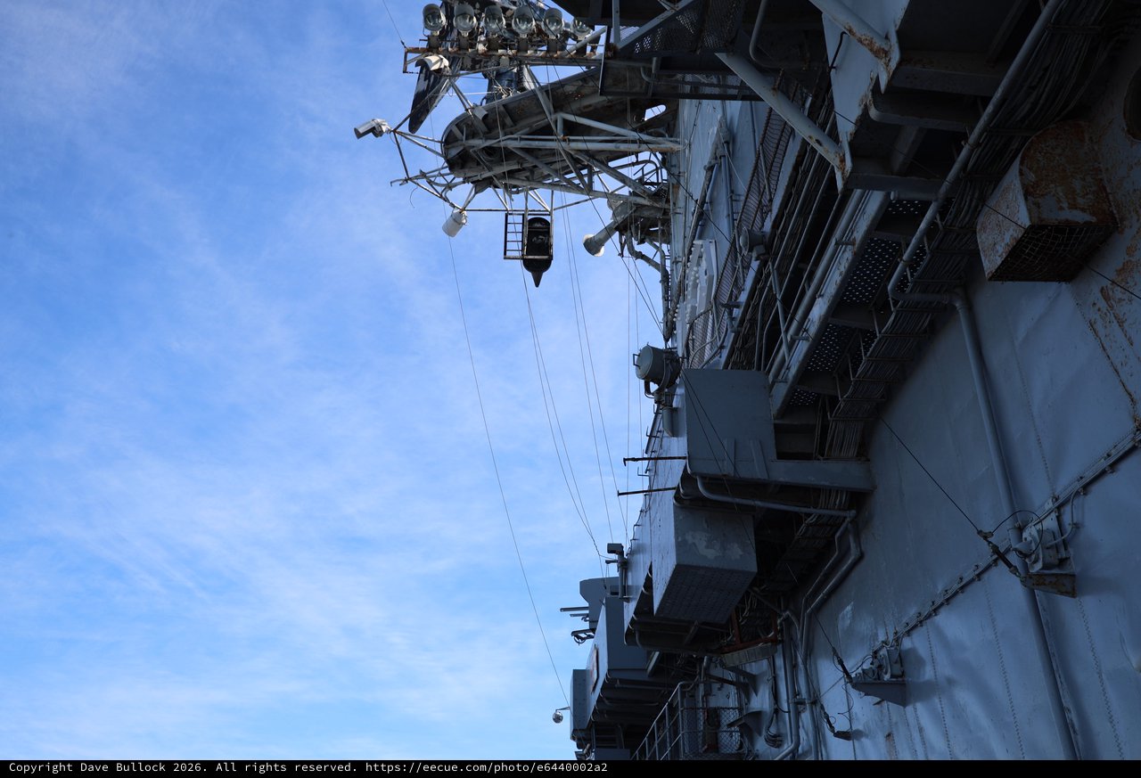 USS Hornet Aircraft Carrier Superstructure and Radar Mast