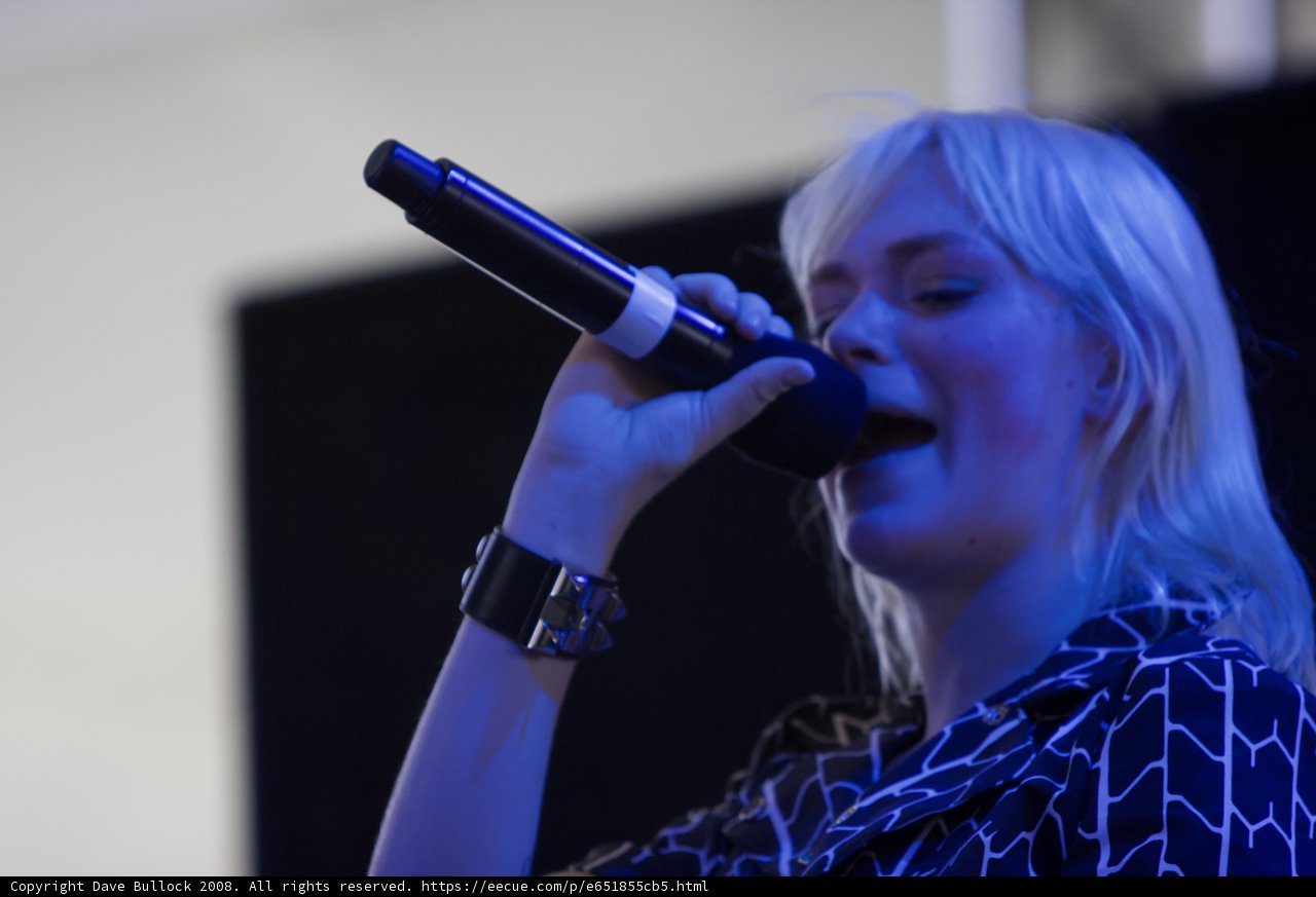 Coachella 2008: Blonde Entertainer Belting out Tunes on Stage
