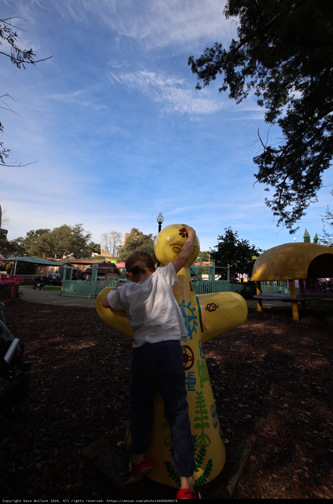 Child on Yellow Duck Spring Rider at Fantasyland Playground