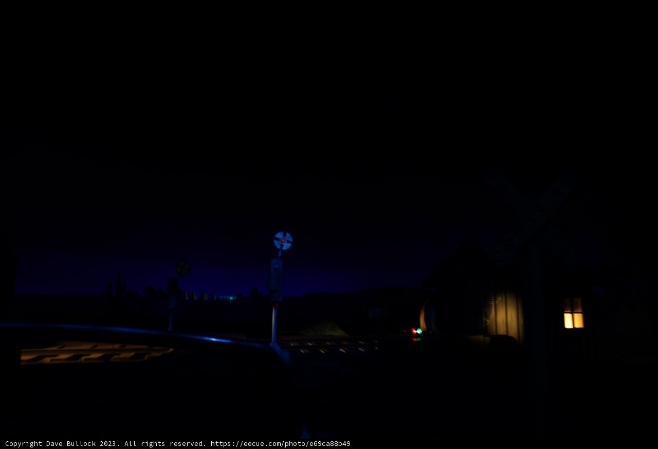 Magical Night at the Train Crossing